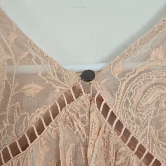 Zimmermann Henna Floating Sheer Fringe Blouse Top Rose Pink Size 1 Small b81E - Picture 5 of 9